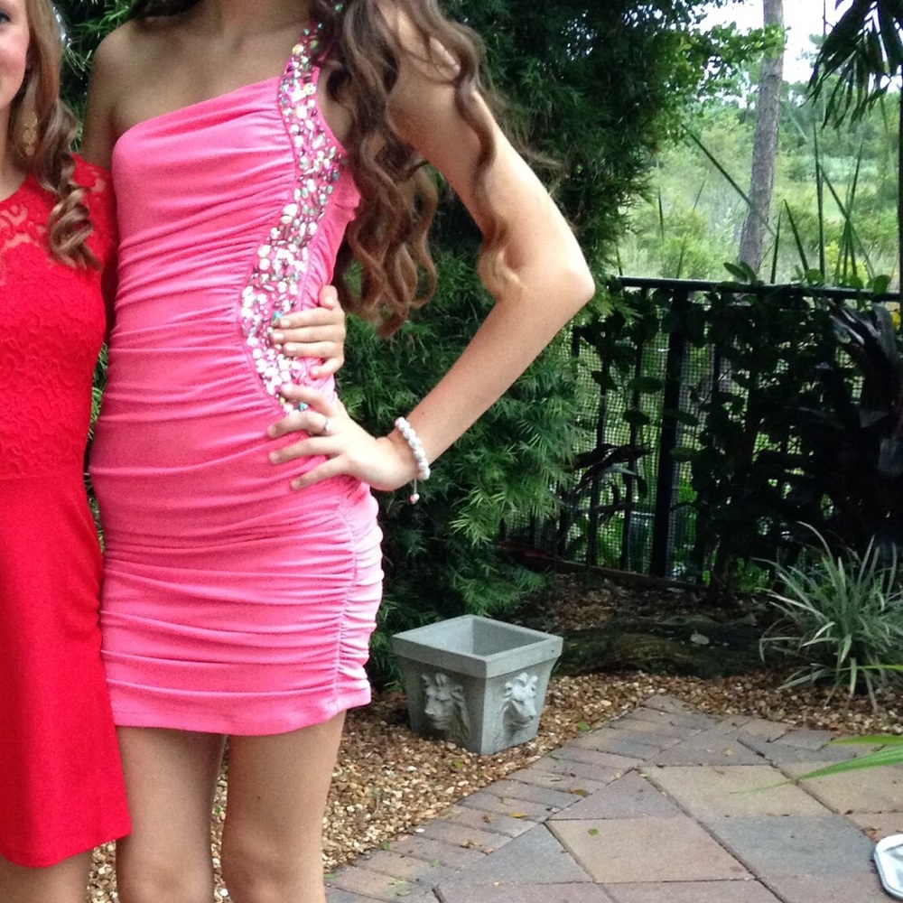 Jodi Kristopher Pink Cocktail/ Homecoming Dress